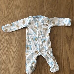 Carter's Blue and Tan Animal Print Footie